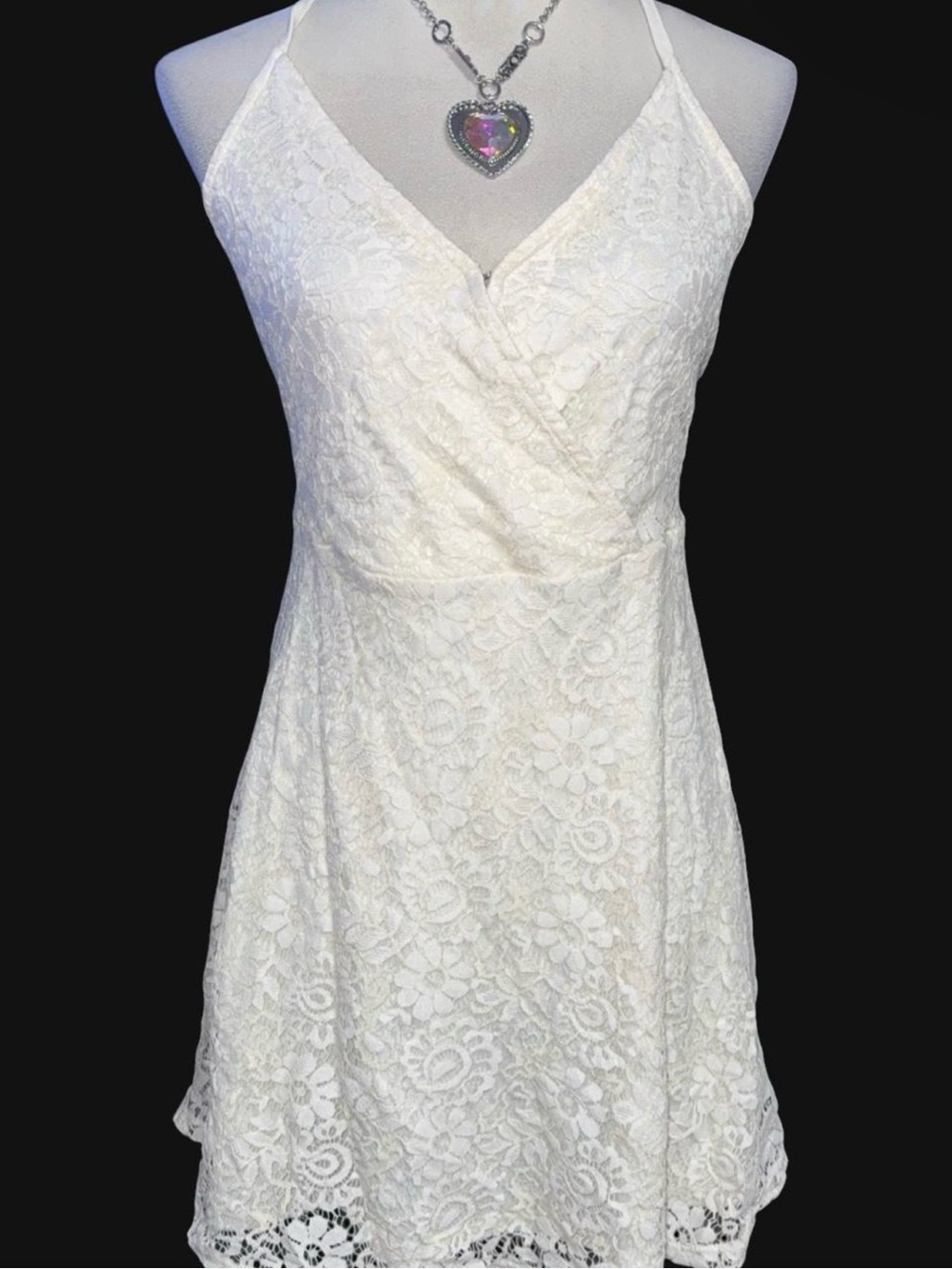 Mossimo Supply Co. White Strapless-Look Lace Dress